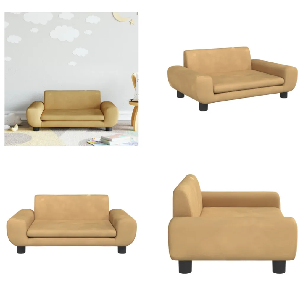 Divano per bambini vidaXL in velluto marrone 70x45x33 cm | Acquista Ora