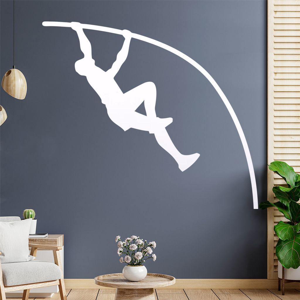 Stabhochsprung Sportler Wandtattoo Wandaufkleber Wall Sticker - Dekoration, Küche, Wohnzimmer, Schlafzimmer, Badezimmer
