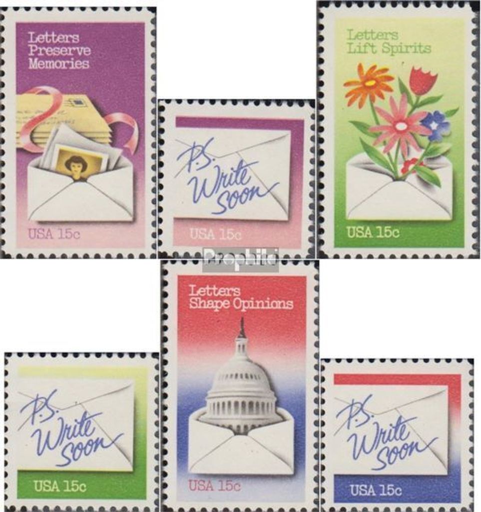 Briefmarken USA 1980 Mi 1421-1426 (kompl.Ausg.) postfrisch Nationale Briefwoche