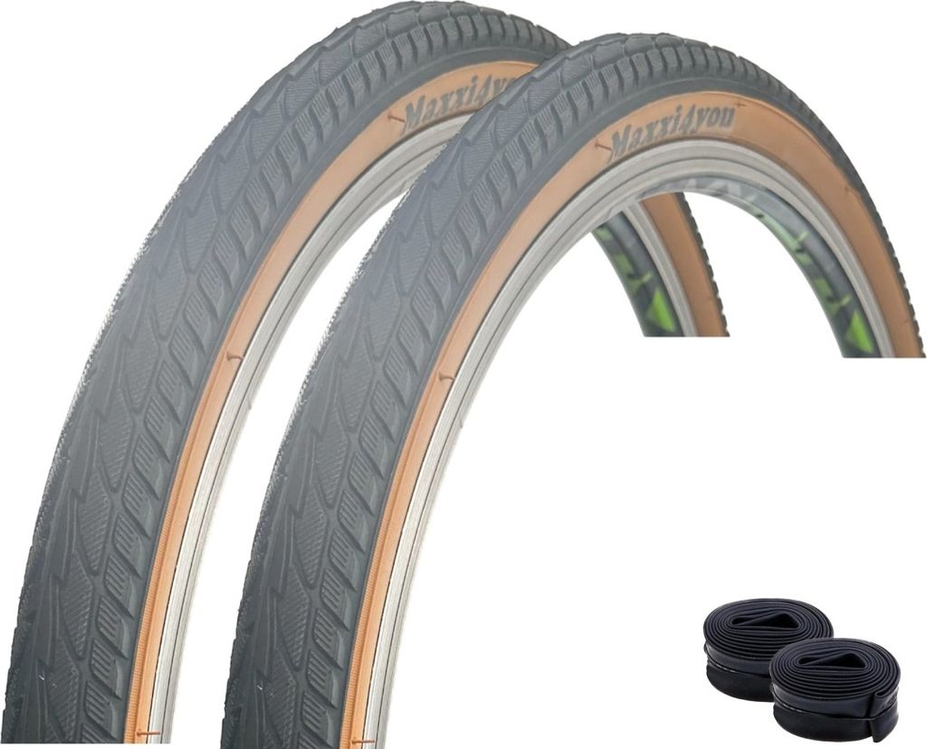 2 x maxxi4you HY 156 Fahrradreifen in Schwarz/Braun 47-559 Produktbild 