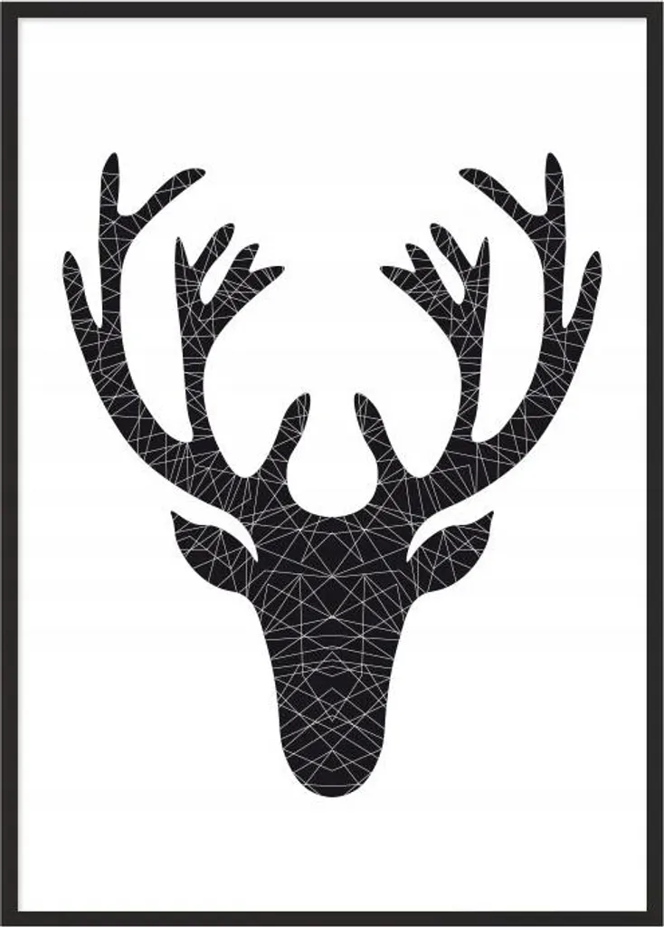 Cadre Photo Cerf 53x73 cm P985 - Décoration Murale Salon et Bureau Chic