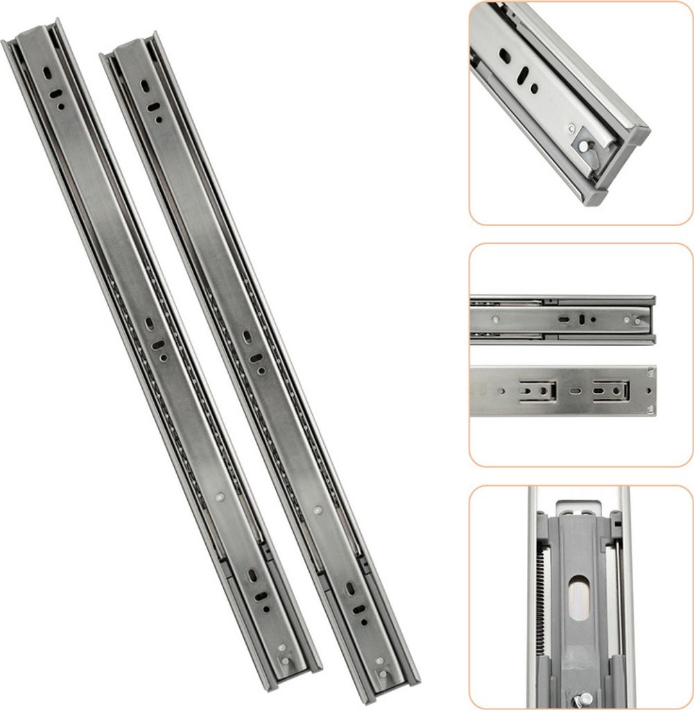 Yakimz Schubladenschienen Vollauszug 45mm Schwerlastauszug Teleskopauszug Kugelführung 400mm 10 Stück