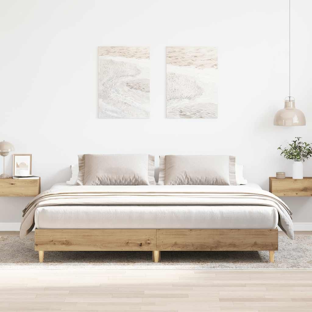 Maison Exclusive - Bettgestell ohne Matratze Artisan-Eiche 160x200cm Holzwerkstoff