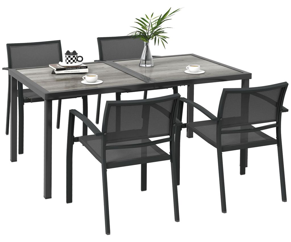 Outsunny 5 tlg Sitzgruppe Gartenmöbel-Set Gartengarnitur Produktbild 
