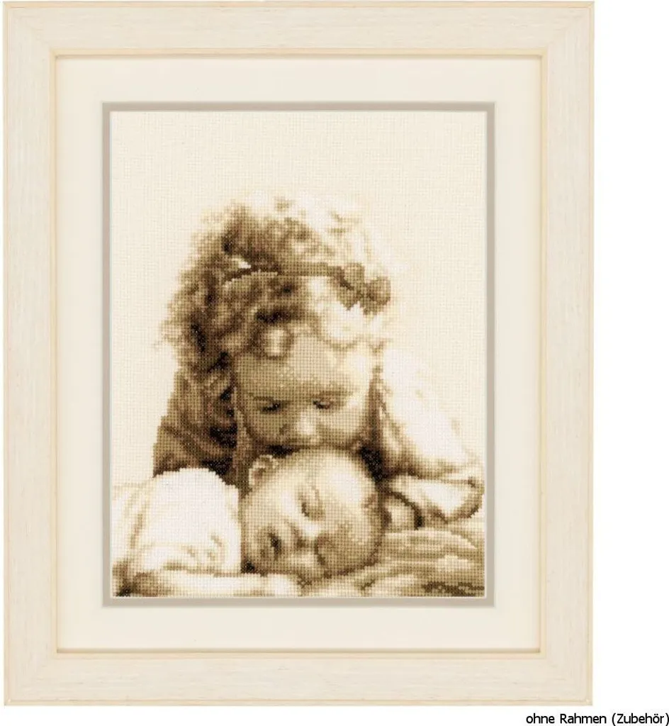 Cadeau de naissance à broder point de croix compté ange fait maison