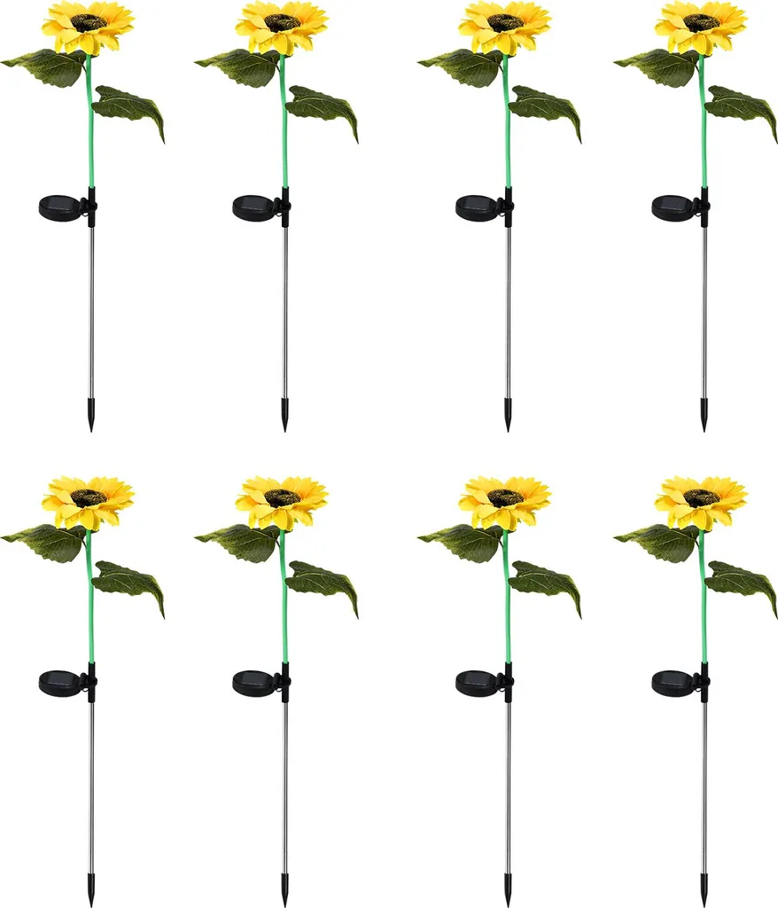 Éclairage Solaire de Jardin IP65 : 8 Tournesols LED pour Allées Sûres