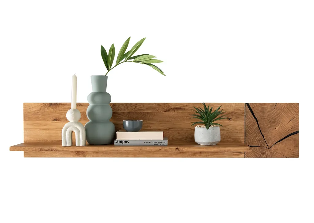 Étagère murale bois marron Wandboard KM-0660 - Tablette déco 124 cm