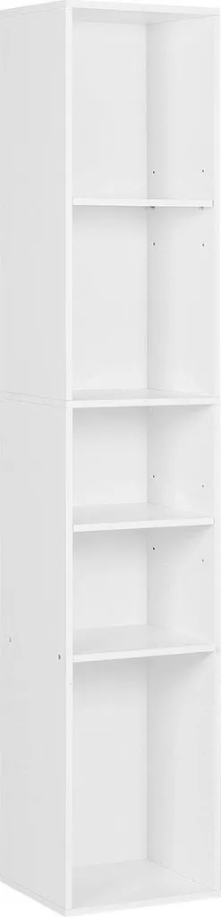 Meuble de rangement 5 compartiments Kali en bois blanc hauteur 151 cm