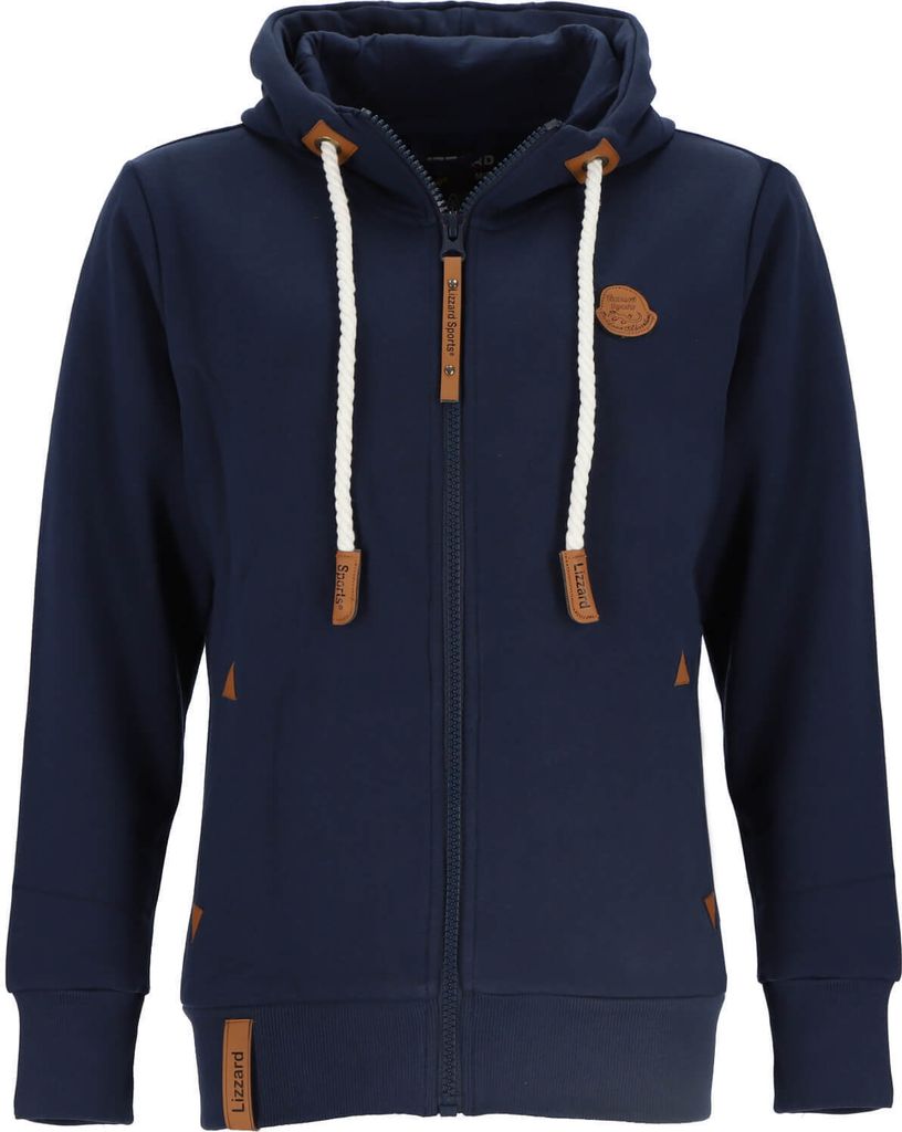 Lizzard Sports Damen Sweatjacke Uni mit Kapuze - Modische Kapuzenjacke mit Reißverschluss in Navy Größe 4XL