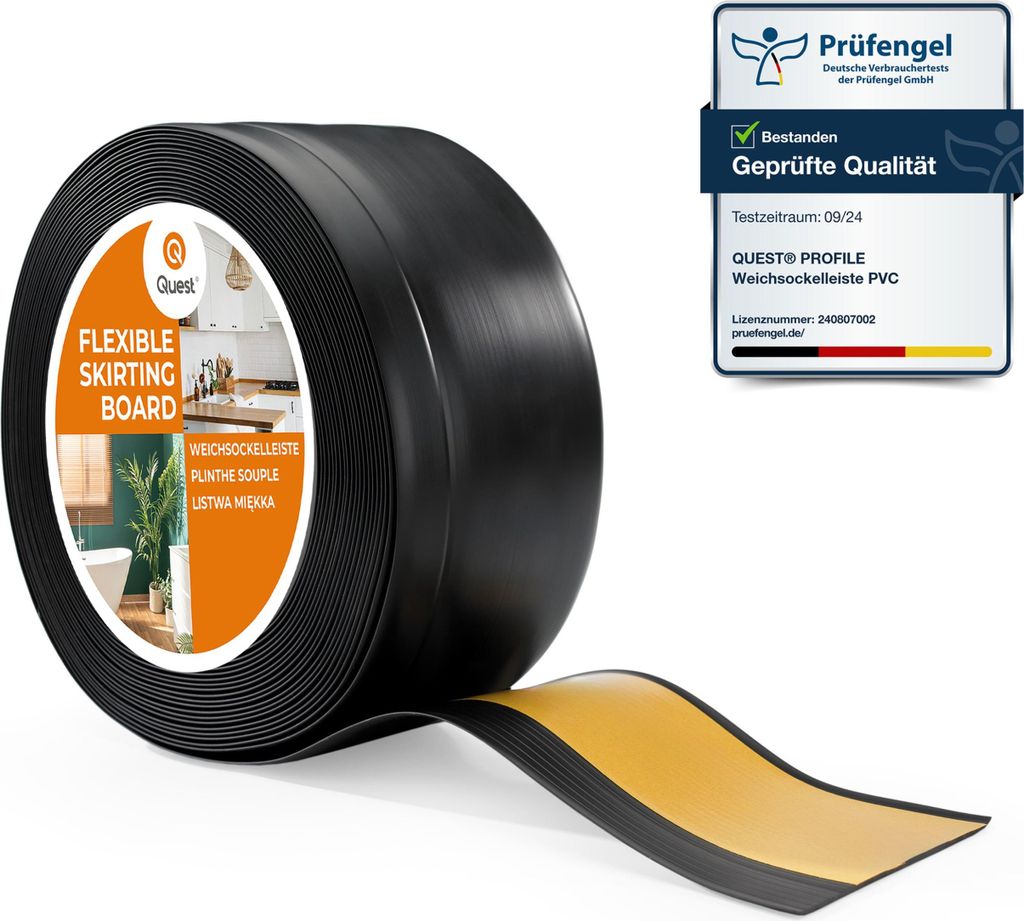 QUEST Podlahové lišty PVC 100x25mm, 10m, Samolepicí lišty Obrázek produktu 