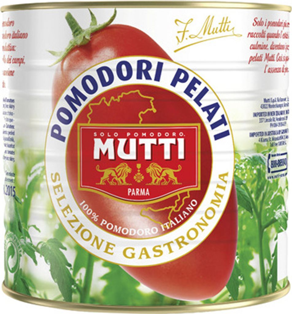Mutti Parma Pelati Mediterranei Geschälte Tomaten - 2,5 kg Dose