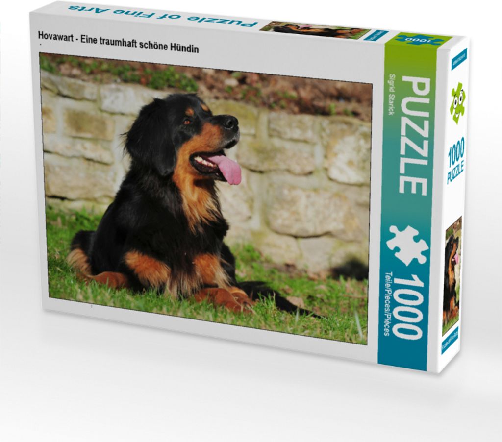 CALVENDO Puzzle Hovawart - Eine traumhaft schöne Hündin 1000 Teile Puzzle quer | 1000 Teile Lege-Größe 64x48cm Foto-Puzzle für glückliche Stu...
