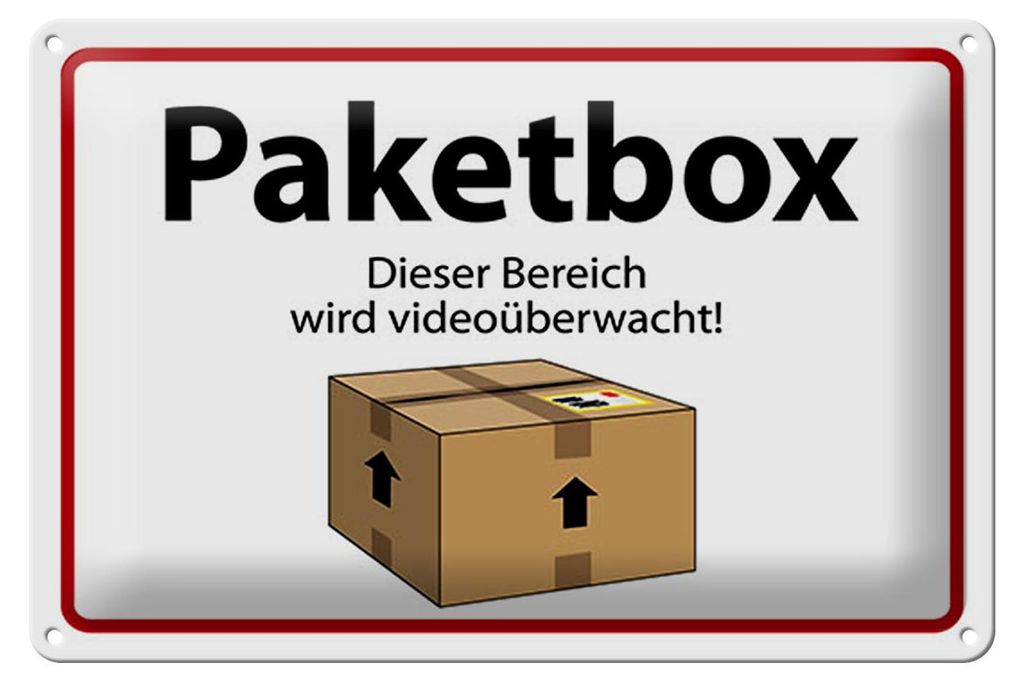 Blechschild Spruch 20x30 cm Paketbox Video Schild