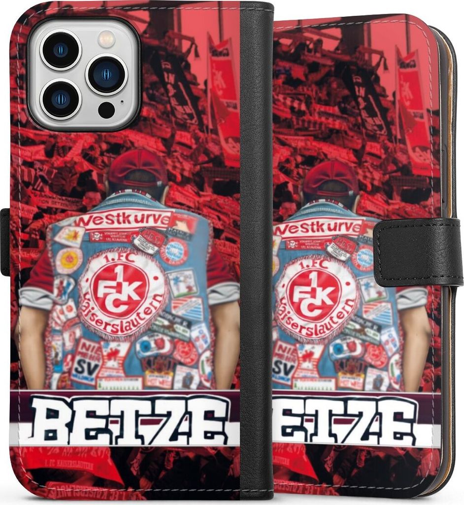 DeinDesign Klapphülle für Apple iPhone 13 Pro Max Handytasche Lederhülle Tasche 1. FC Kaiserslautern 1. FCK Offizielles Lizenzprodukt