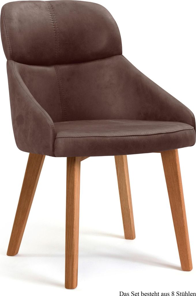 Esszimmerstuhl (8er-Set) Dasya 52x82x63 Eiche geölt/Braun