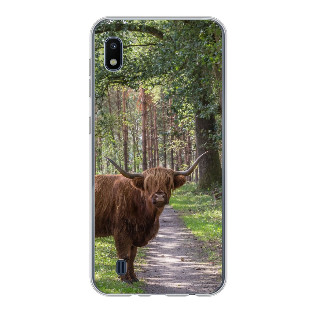MuchoWow Handyhülle Schutzhülle Hülle für Samsung Galaxy A10 Schottischer Highlander - Kröte - Baum Silikon Softcase Handy Hülle - Schutzh...