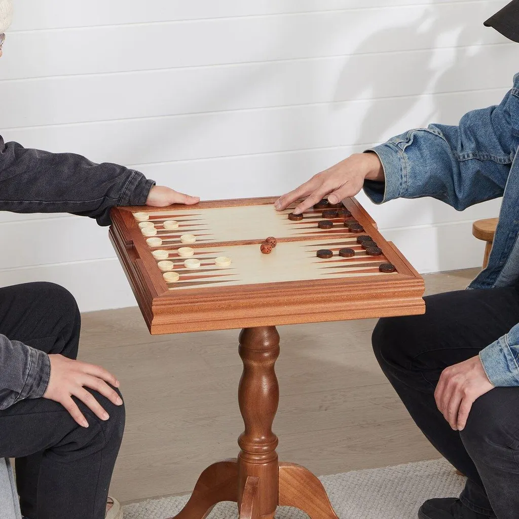 Table d'échecs 3 en 1 luxe en bois 45 cm avec backgammon et dames pro - 8