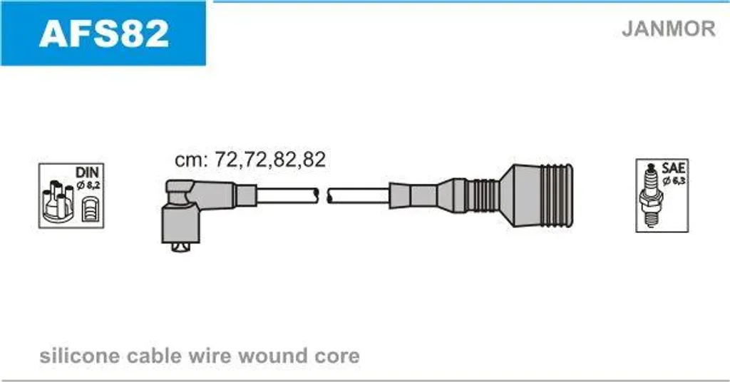 JANMOR AFS82 Set cavi accensione OE compatibile con Alf. 146, Alf. 145