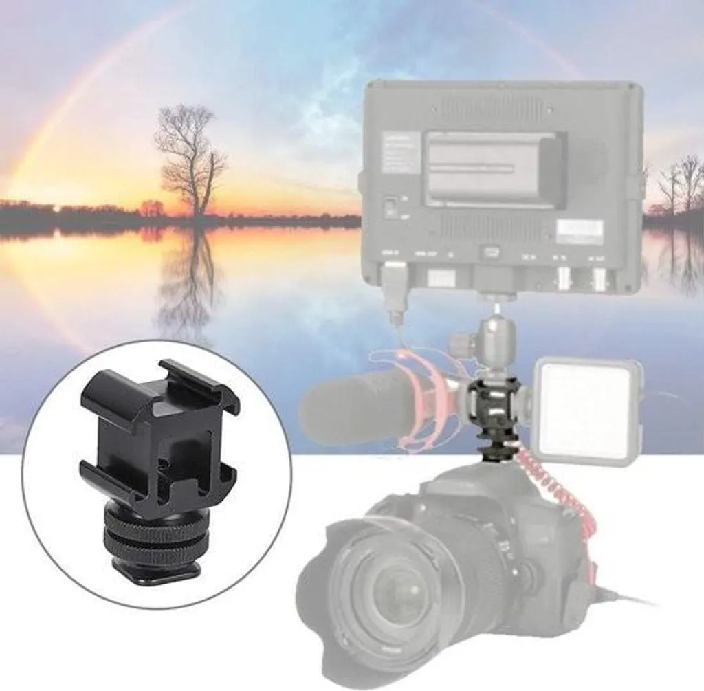 Adaptateur griffe flash 1/4 double filetage mâle pour boîtier photo