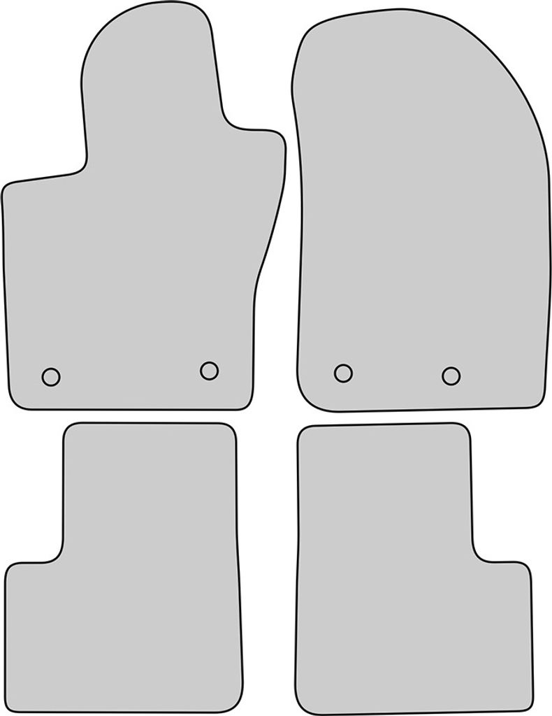 Exclusive Design Auto Fußmatten passend für Fiat 500X Bj. 2014-2018, Naht:Silber. Deluxe Velours