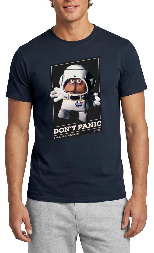 Spreadshirt Bernd Das Brot Don't Panic Männer T-Shirt, S, Navy