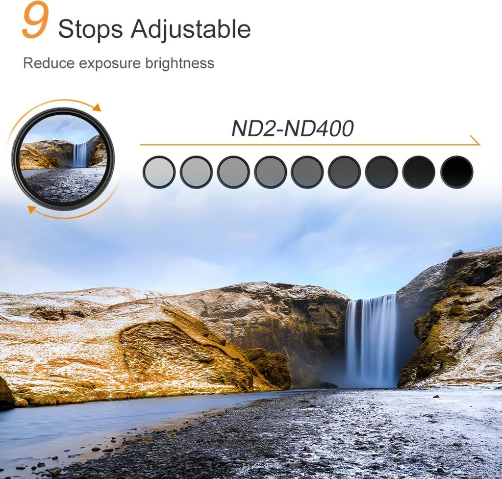 Filtre ND variable 67mm ultramince réglable pour boîtier Canon - 6