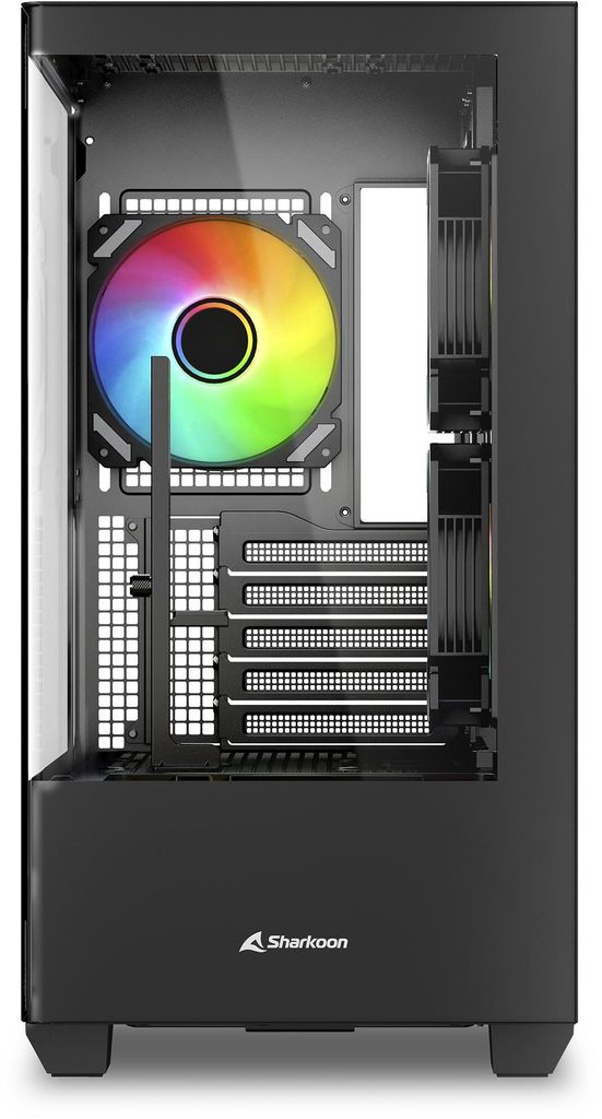 Sharkoon CASE M-ATX Curve Glass Panel 2x U3 1x Type-C TRRS Image du produit 