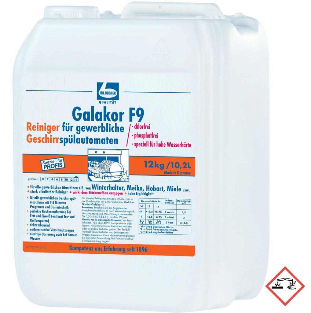 kg "Dr. Becher" Galakor F9 Geschirrreiniger 10 l für Produktbild 