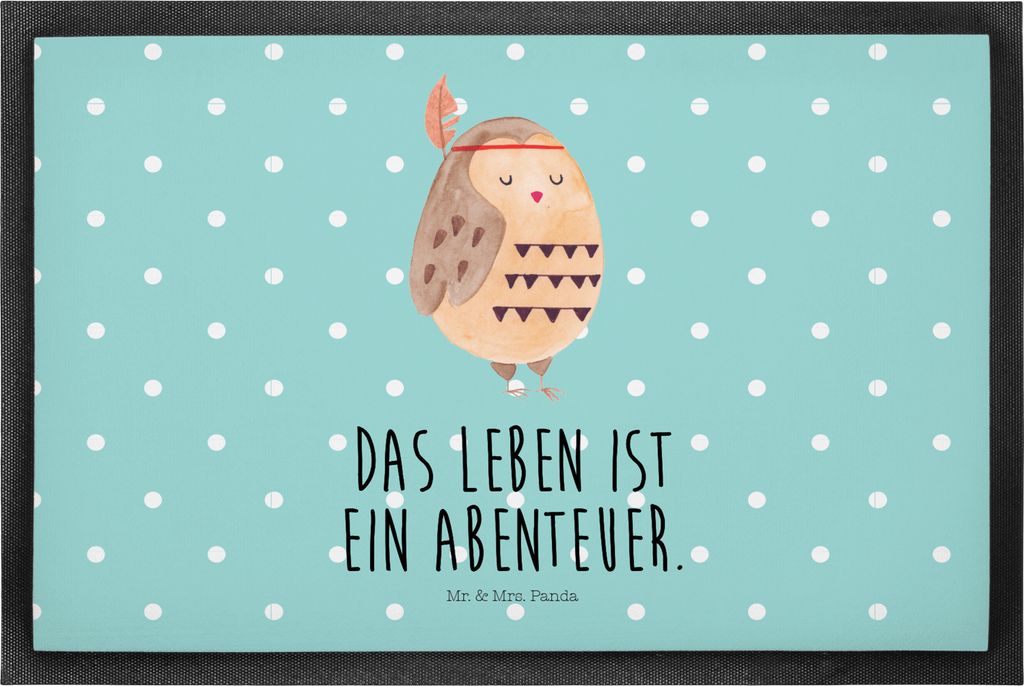 Mr. & Mrs. Panda fußmatte Eule Federschmuck 50 x 75 cm - Produktbild 