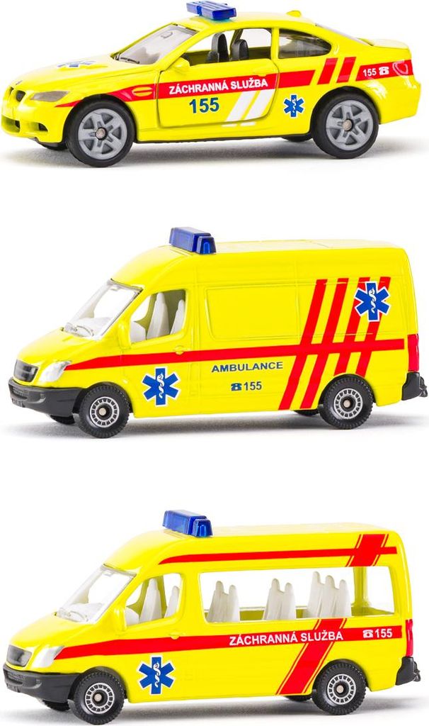 SIKU tschechische Version - Krankenwagen Set mit 3 Wagen