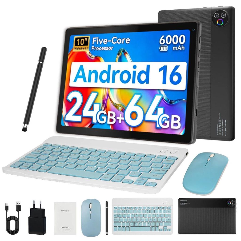 JENBIZZ Tablet, 10 inch, Android, 16 GB RAM, 24 (3+21) GB Productafbeelding 