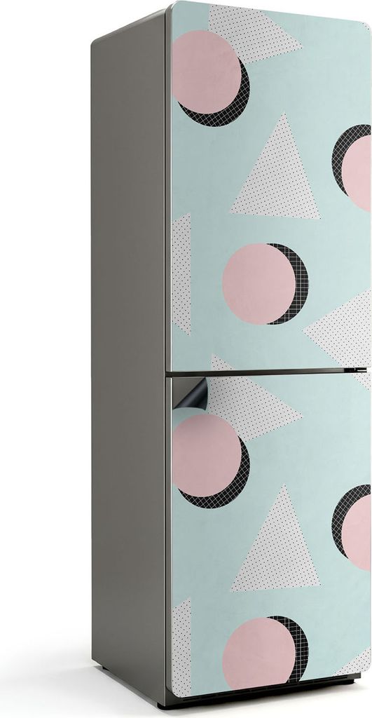 Abstrakte geometrische Figuren – Magnetische Kühlschrank Abdeckung – Dekorfolie magnetisch Küche – Kühlschrank Magnet Deko – selbstklebe...