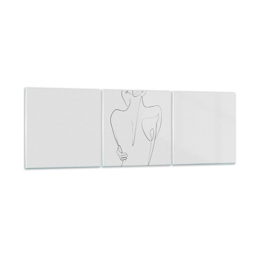 Bilder auf glas - 3 Teile - Körper Frau Zeichnung - 150x50cm - Glasbilder - Wandbilder - Bilder - zum Aufhängen bereit - Wanddekoration aus Glas ...