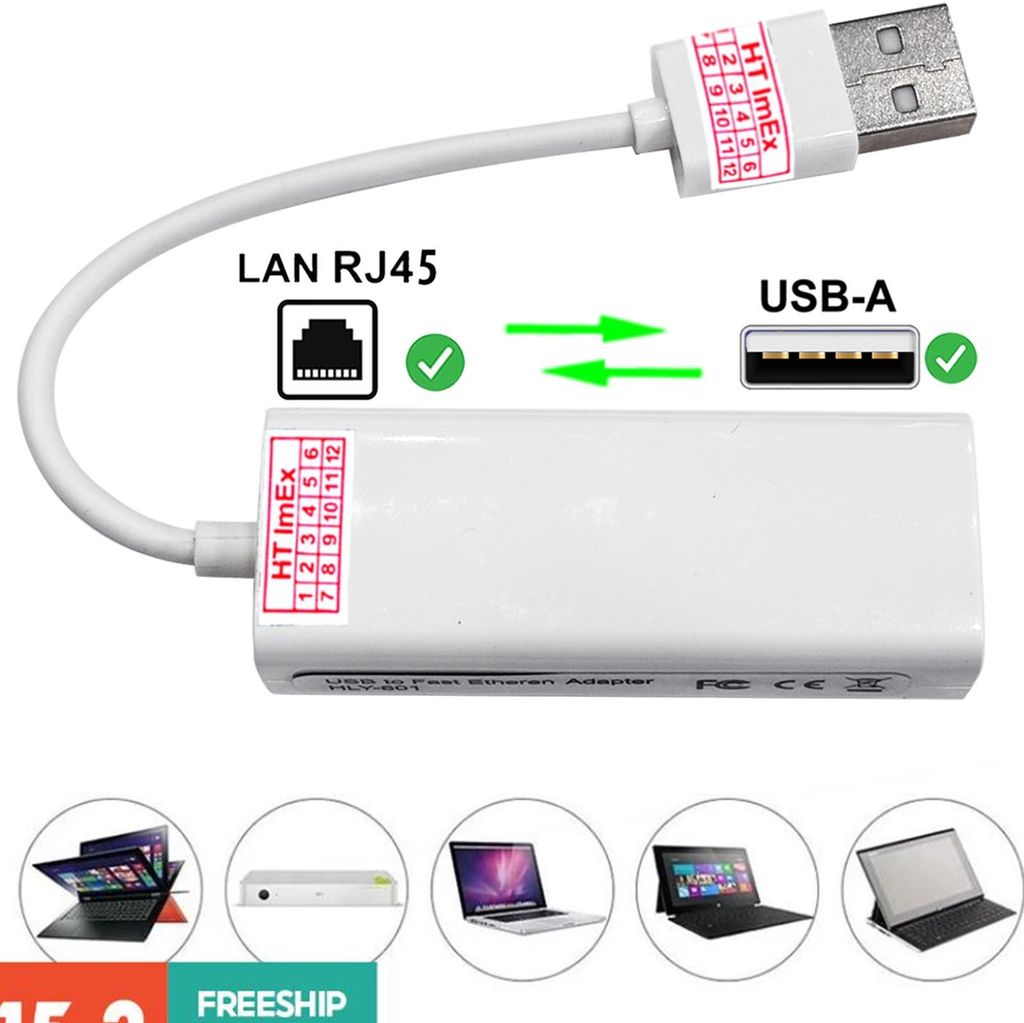 Weiß USB 2.0 RJ45 LAN Adapter Mbps für Medion, Toshiba Laptop Notebook PC
