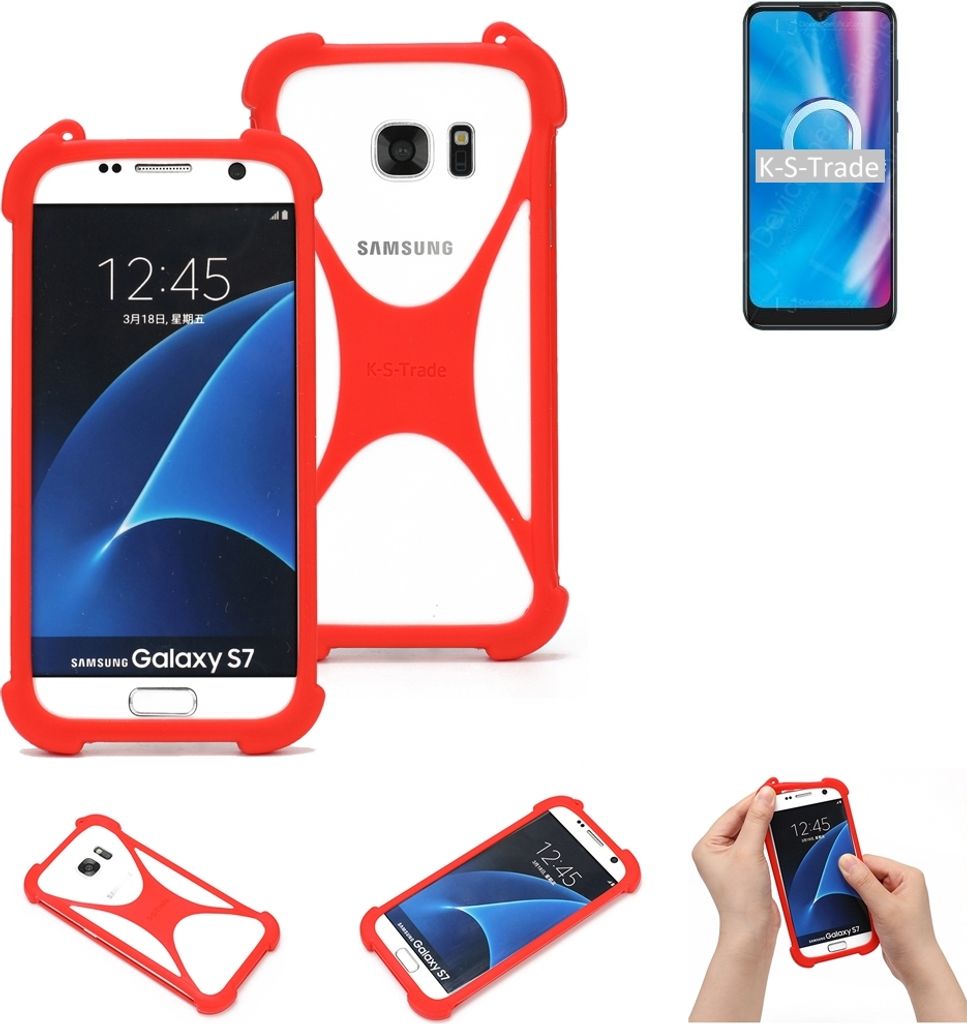 K-S-Trade Handy-Hülle kompatibel mit Alcatel 1S (2020) Schutz-Hülle Bumper Silikon Schutz Hülle Cover Case Silikoncase Silikonbumper TPU Softcase