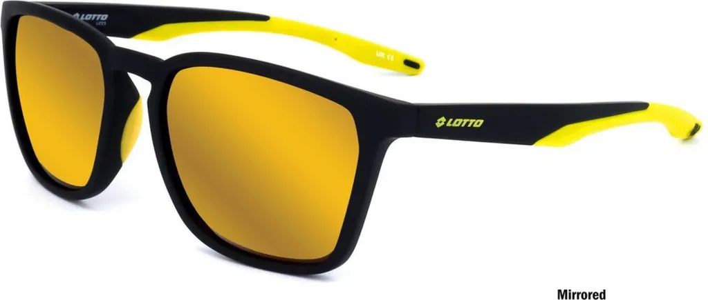 Lotto LS1005 Blk Mat Yellow 55/18/140 Lunettes de soleil sportives noires
