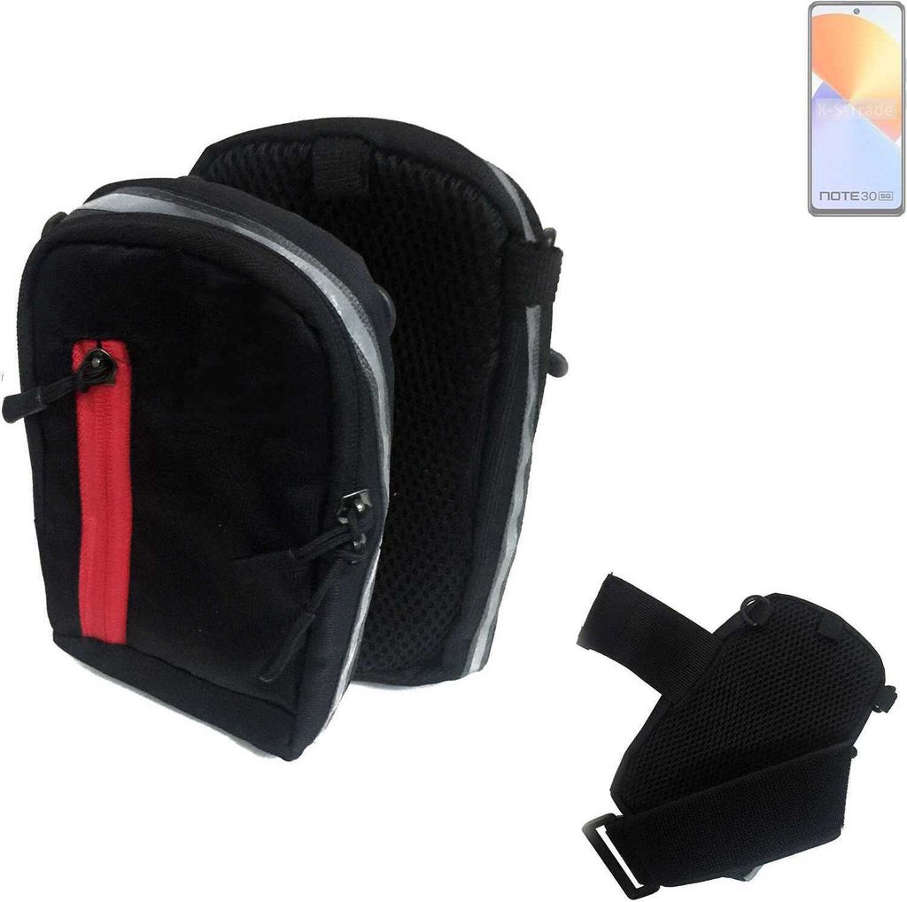 K-S-Trade Outdoor Gürteltasche Holster Umhängetasche kompatibel mit Infinix Note 30 5G schwarz Handy Tasche Case travelbag Schutz Hülle Handy