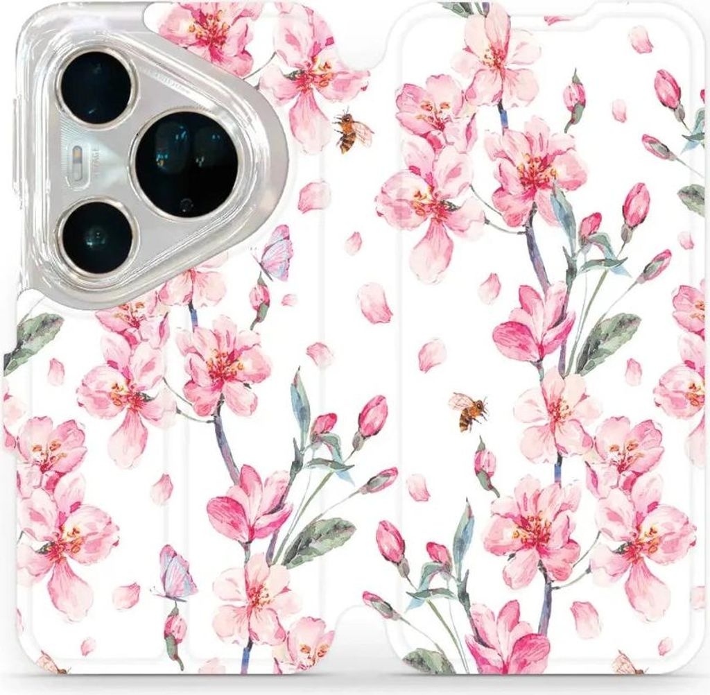 Handyhülle mit klappe für Huawei Pura 80 Ultra, Mobiwear Book, Rosa Frühling