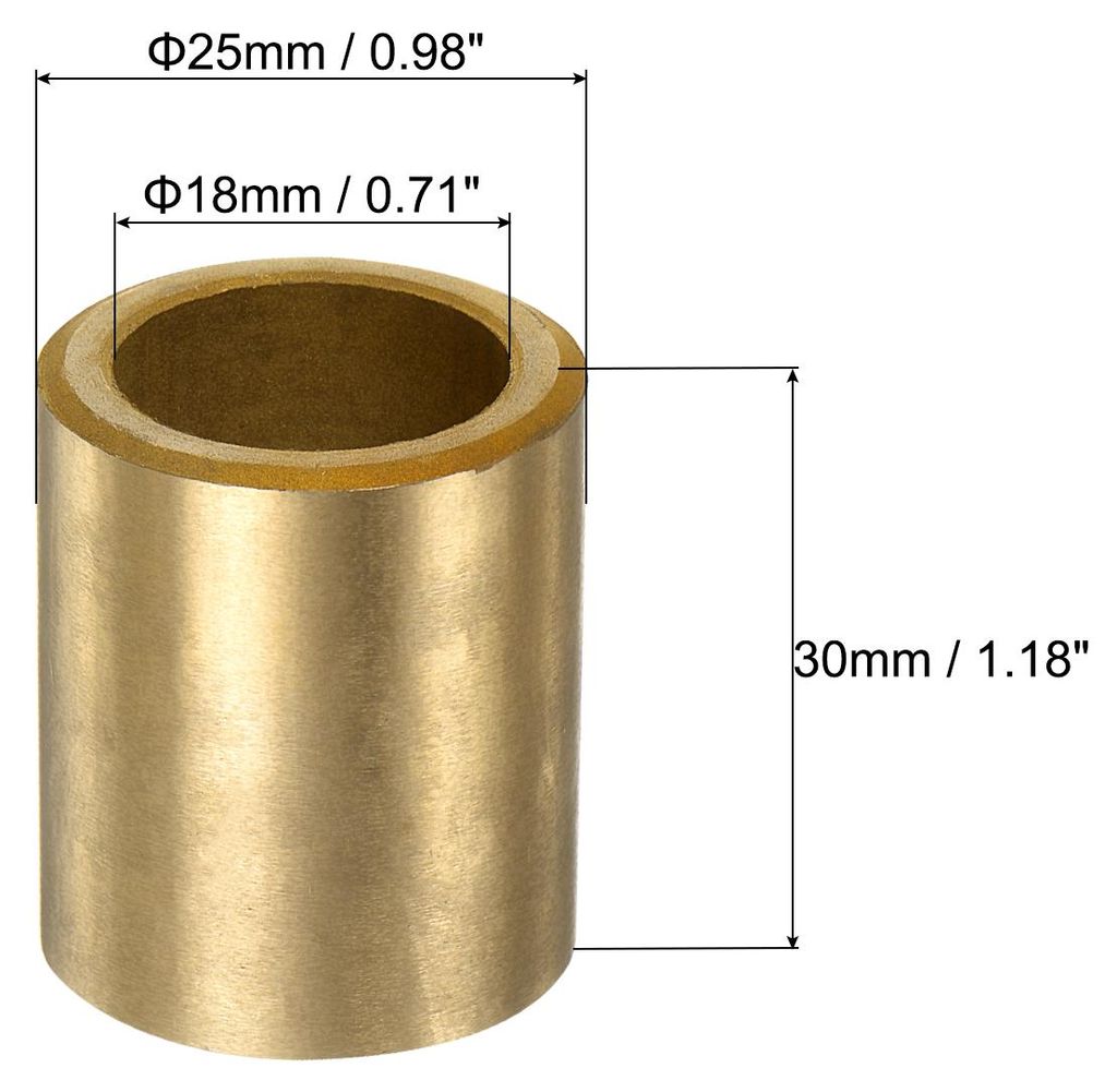 3 Stš¹ck Gleitlager Hš¹lse 18mm Bohrung x 25mm Au?endurchmesser x 30mm L?nge, Selbstschmierende Gesinterte Bronzebuchsen