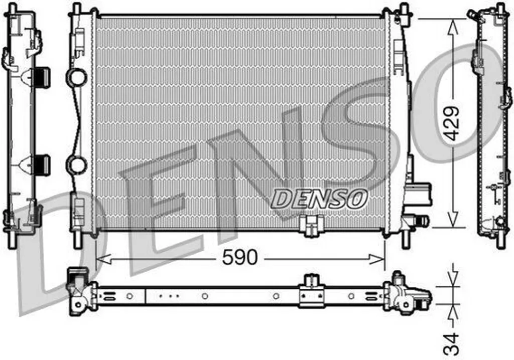 Radiateur de refroidissement moteur pour Nissan Qashqai +2 I (J10) DENSO