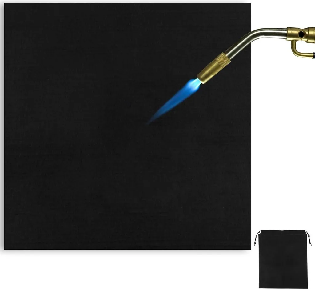 Tappetino Protettivo BBQ e Camino 50x50cm - Ignifugo 5mm con Custodia