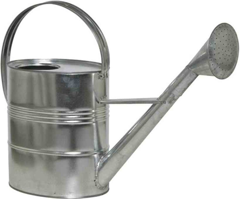 Gießkanne >ZINK / METALL< in silber, Stahlblech verzinkt - 56x40x19cm (BxHxT)