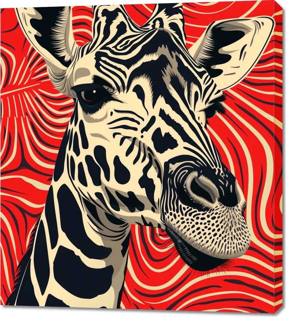 Quadro d'Autore Giraffa 90x100 - Arredo Casa Moderno Luxury