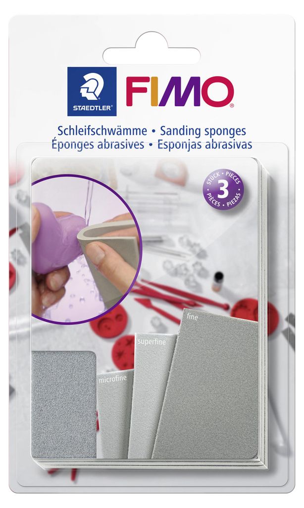 STAEDTLER FIMO 8700 08 Schleifschwämme Blisterkarte mit 3 Produktbild 
