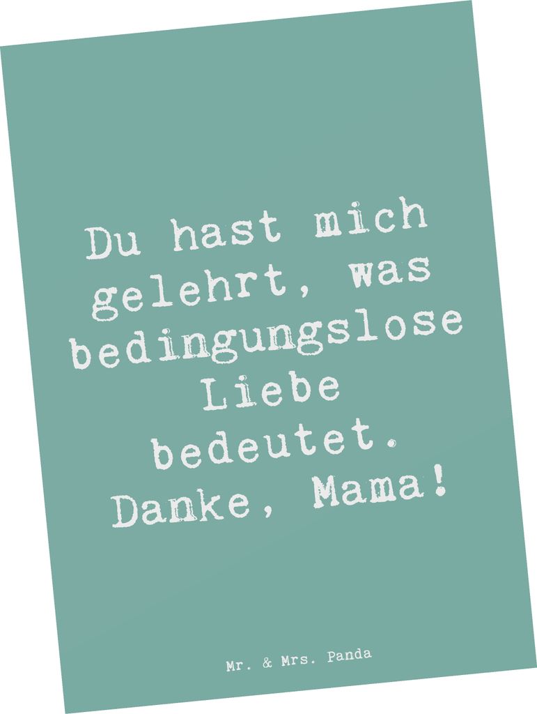 Mr. & Mrs. Panda Postkarte Spruch Mama Liebe - Meeresbrise Produktbild 