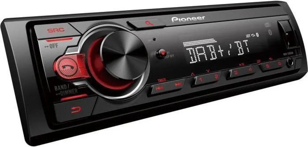 Autoradio Pioneer 1 DIN, Bluetooth, DAB+, USB, MVH-330DAB, vivavoce, streaming audio Bluetooth