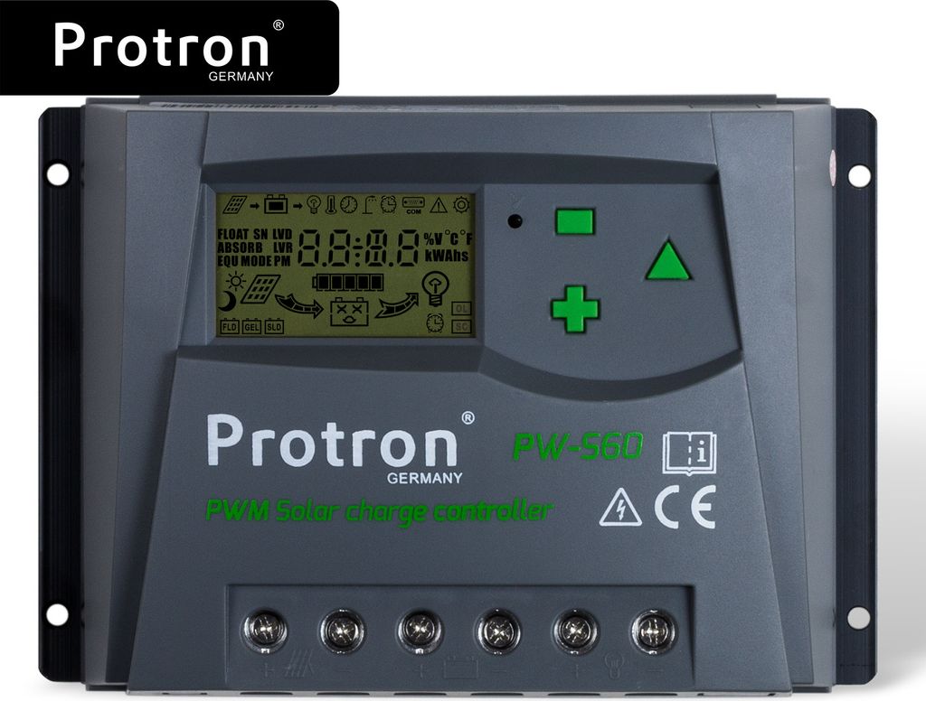 Protron PWM Solar Laderegler für Solarpanel 12V / 24V - 60A