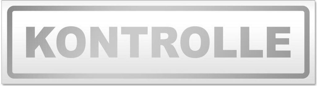 Kiwistar Kontrolle Magnetschild Schild magnetisch - 60cm Silber - Magnetfolie für Auto PKW Kfz