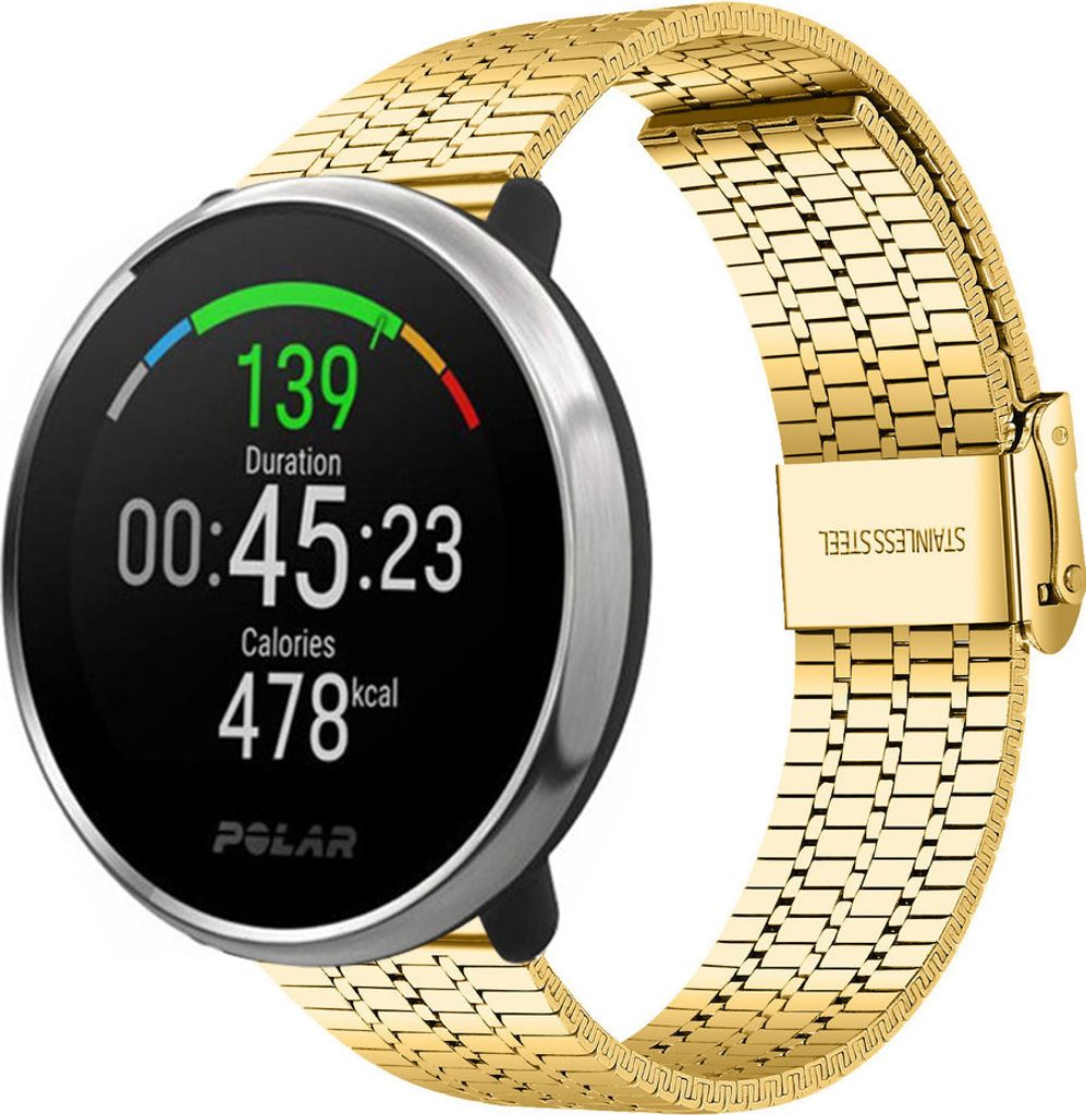 Strap-it Stahlarmband - Kompatibel mit Polar Ignite Armband Ersatzarmband Edelstahl Armband mit faltschließe Sportuhr zubehör für Polar Unite Ar...
