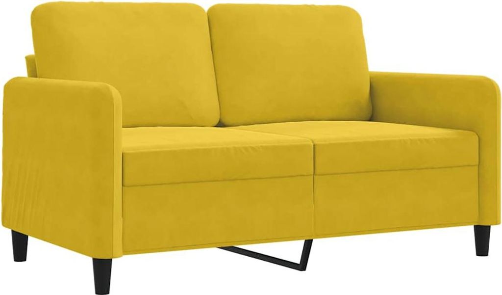 vidaXL 2-Sitzer-Sofa Gelb 120 cm Samt